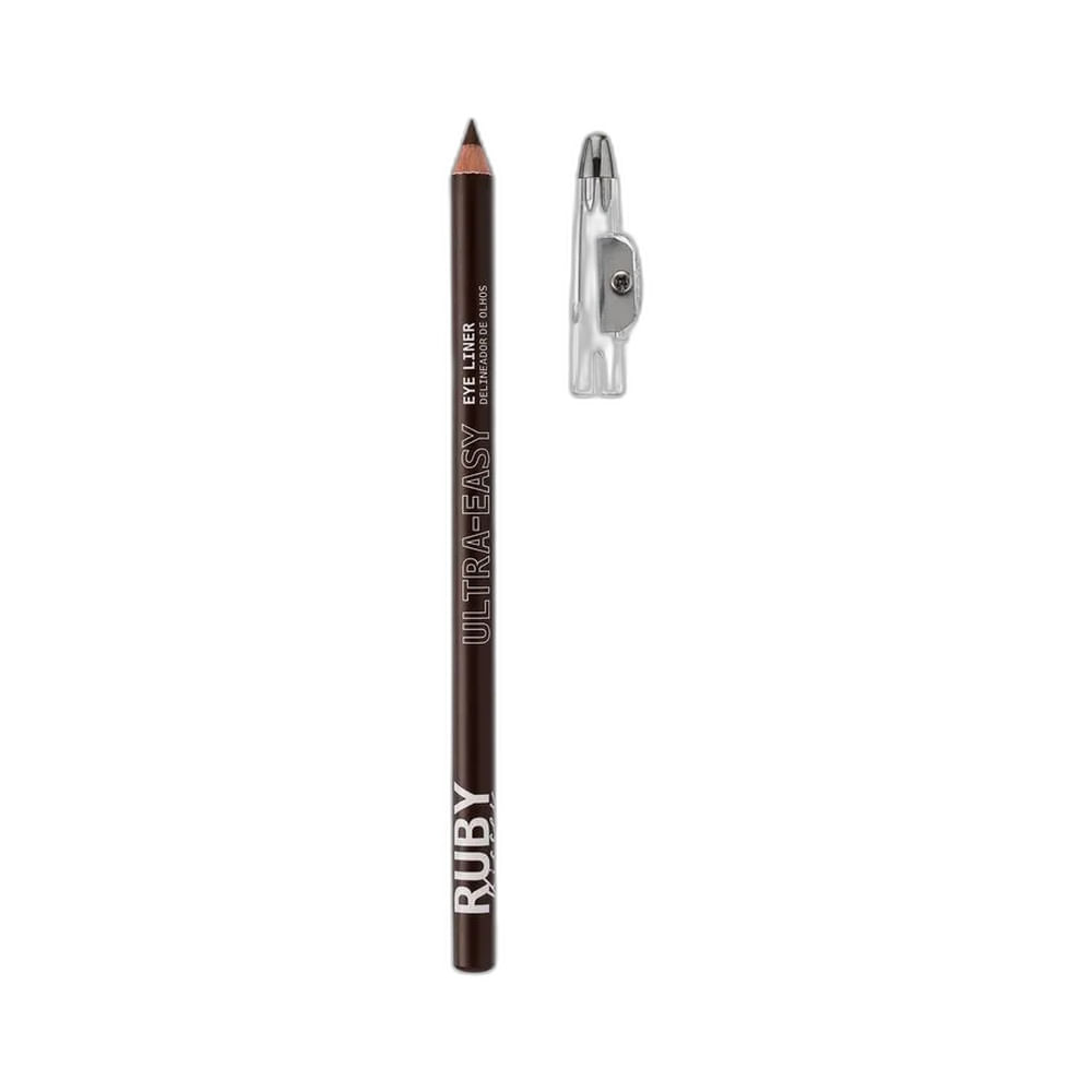 Close do Lápis para Olhos Ruby Kisses Ultra-Easy Brown mostrando a cor marrom.